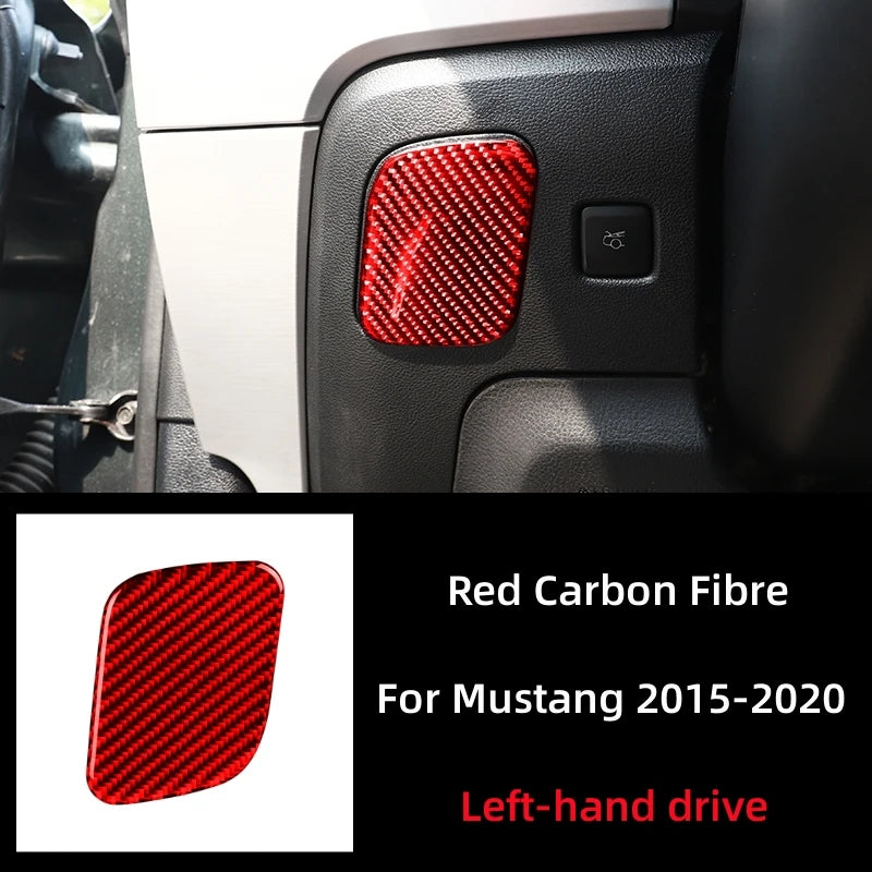 For Ford Mustang GT 2015-2021 Carbon Fiber Car Main Driver Storage Box Decoration Cover Sticker Decal Car Interior Accessories