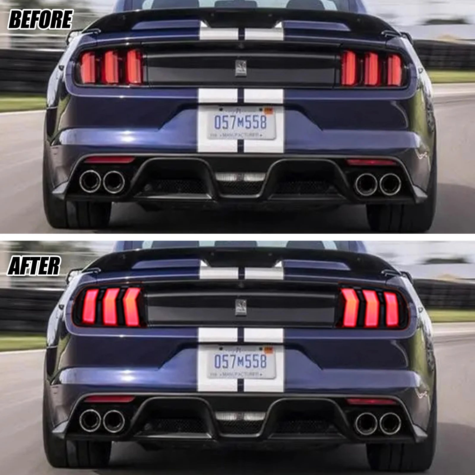 LED Euro Tail Lights Assembly for Ford Mustang S550 V6 V8 GT 2015-2023 Sequential Turn Signal Rear Lamps Assembly