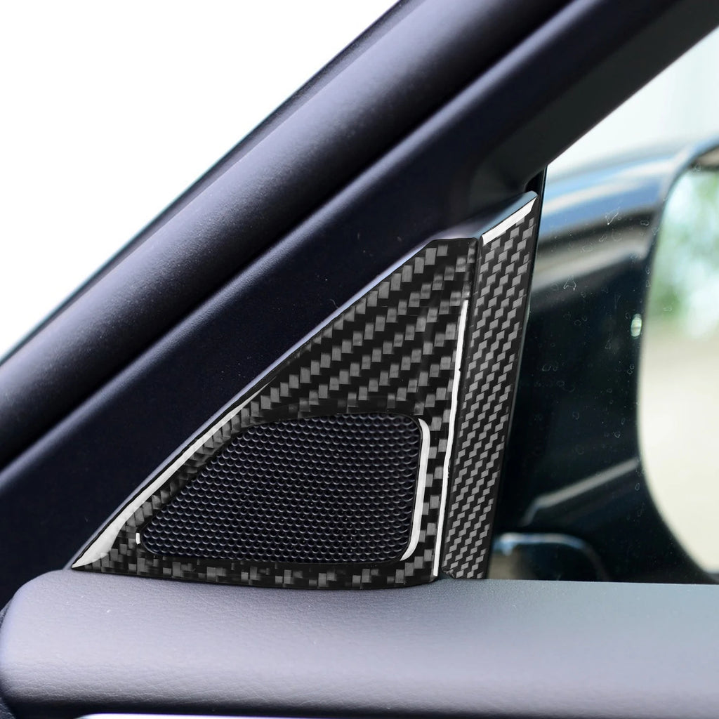 For Infiniti Q50 2014-2020 Car Accessories Carbon Fiber Door A-pillar Speaker Panel Decorative Cover Interior Decoration Sticker