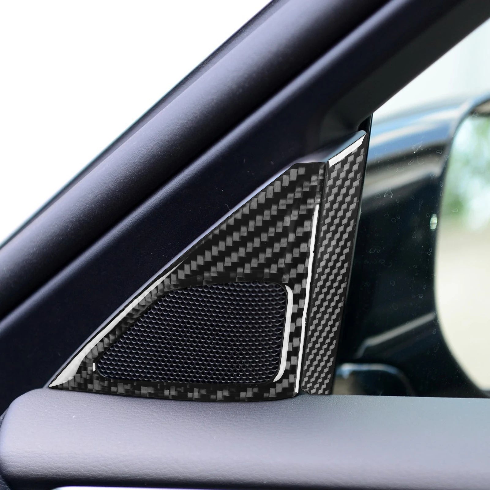 For Infiniti Q50 2014-2020 Car Accessories Carbon Fiber Door A-pillar Speaker Panel Decorative Cover Interior Decoration Sticker