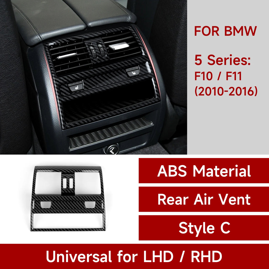 For BMW 5 series F10 F11 (2010-2016) Trim Accessories. Car Center Console Dashboard Gear Shift Panel. Carbon Fiber ABS Sticker.