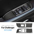 Real Soft Carbon Fiber for Dodge Challenger 2015 2016 2017 2018 2019 2020 2021 2022 2023 Car Door Window Control Panel Sticker