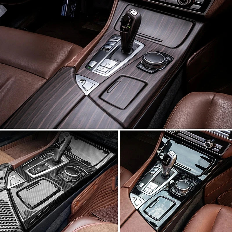 Automotive part For BMW 5 Series F10 carbon fiber Accessories car styling interior center console shift panel decorative strip