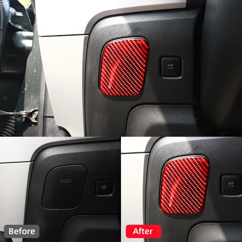 For Ford Mustang GT 2015-2021 Carbon Fiber Car Main Driver Storage Box Decoration Cover Sticker Decal Car Interior Accessories