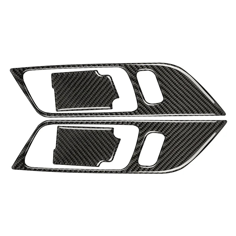 For Ford Mustang GT 2015 - 2021 Carbon Fiber Styling Interior Stickers Car Door Handle Frame Decoration Stickers Trim Cover