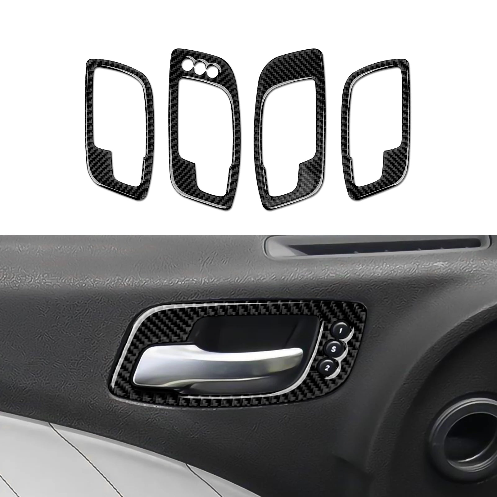 For Dodge Charger (2011-2023) Car Center Console Gear Shift Panel Soft Carbon Fiber Interior Sticker Trim Accessories Set Kit