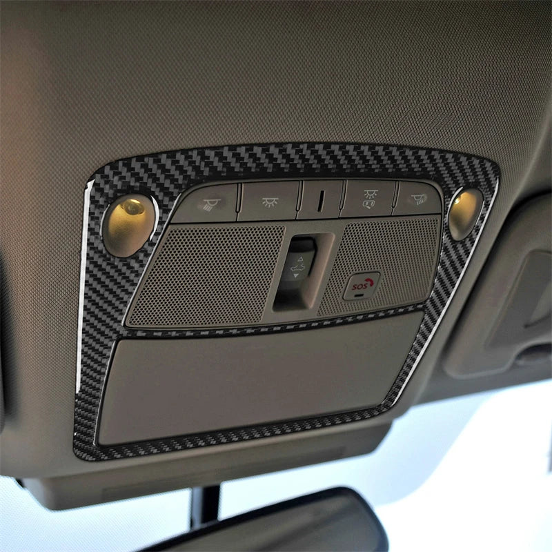 Inner Roof Reading Lifht Frame Car Accessories Interior Cover Trim Modification For INFINITI Q50 2014-2020 Carbon Fiber Sticke