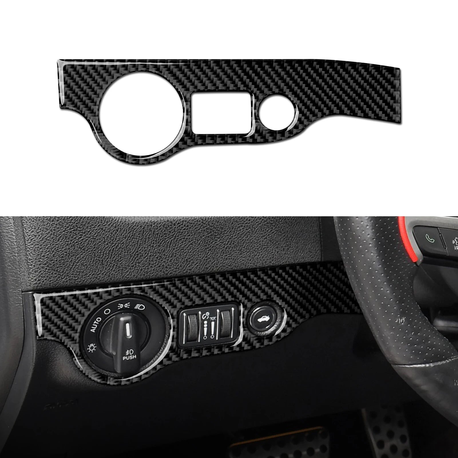 For Dodge Charger (2011-2023) Car Center Console Gear Shift Panel Soft Carbon Fiber Interior Sticker Trim Accessories Set Kit