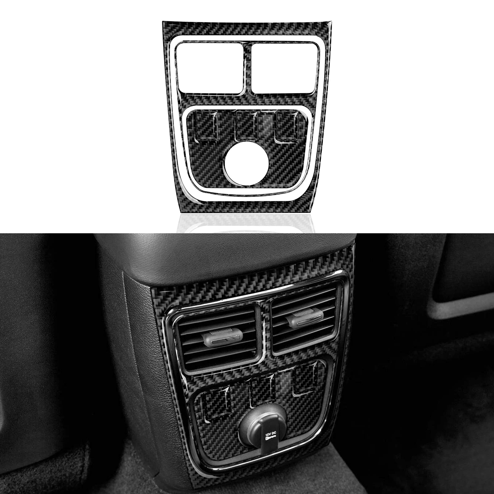 For Dodge Charger (2011-2023) Car Center Console Gear Shift Panel Soft Carbon Fiber Interior Sticker Trim Accessories Set Kit