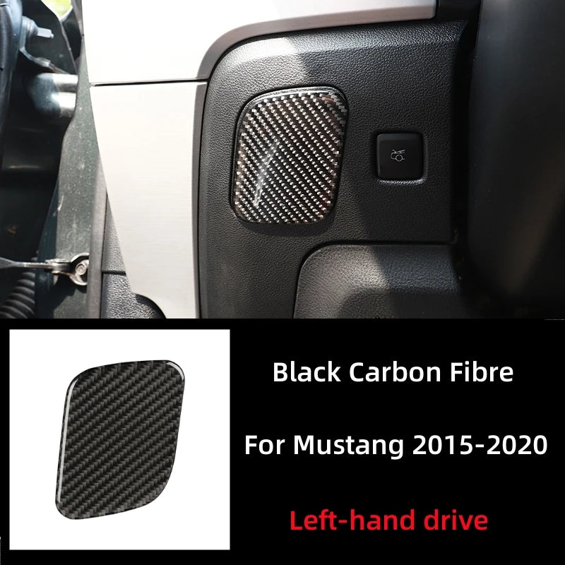 For Ford Mustang GT 2015-2021 Carbon Fiber Car Main Driver Storage Box Decoration Cover Sticker Decal Car Interior Accessories
