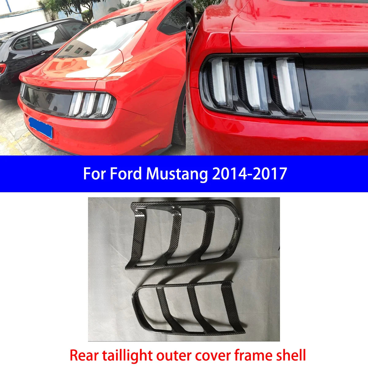 Suitable for Ford Mustang/power Model Dry Carbon Fiber Rear Louver Panel/rear Tail Light Cover/side Fender Air Outlet Decoration