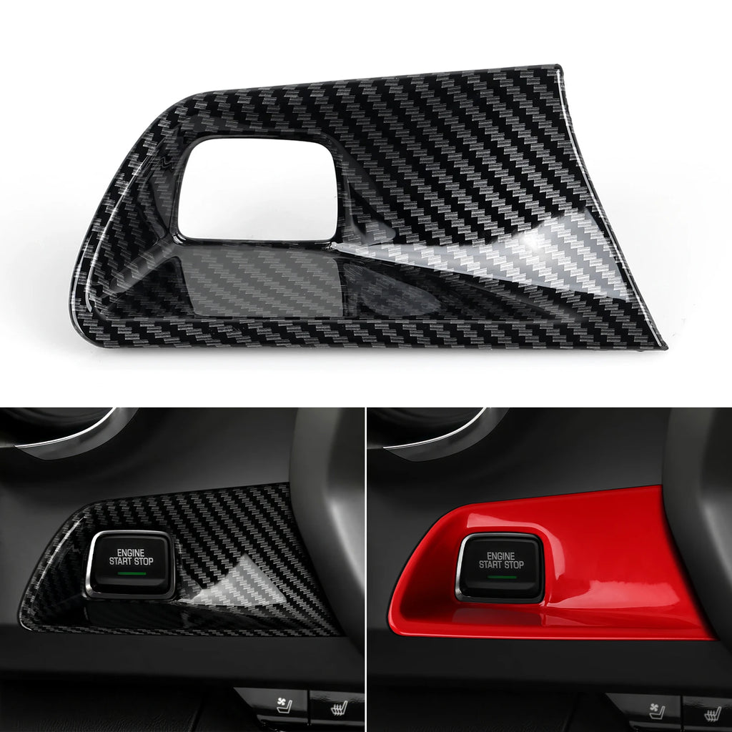 For Chevrolet Camaro ZL1 2016-2026 Engine Start Stop Button Panel Carbon Fiber Interior Sticker Car ABS Trim Cover Accessories