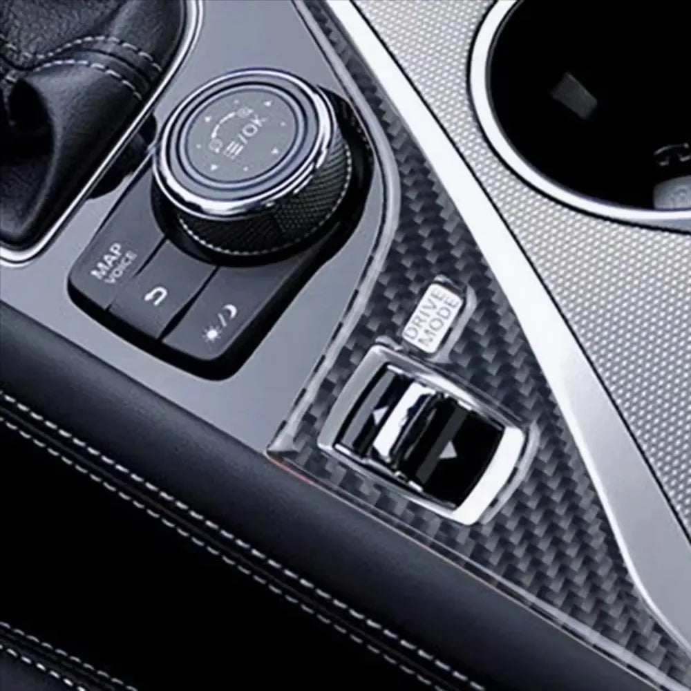 DB-For Infiniti Q50 Q60 2014-2020 Car Interior Center Console Panel Real Carbon Fiber