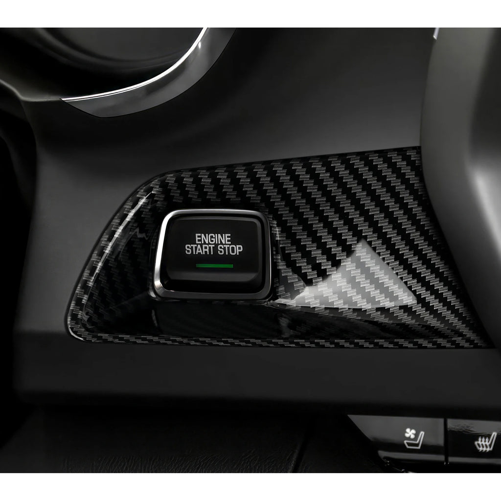 For Chevrolet Camaro ZL1 2016-2026 Engine Start Stop Button Panel Carbon Fiber Interior Sticker Car ABS Trim Cover Accessories