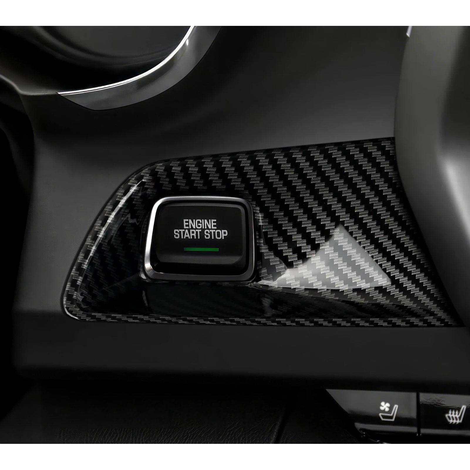 For Chevrolet Camaro ZL1 2016-2026 Engine Start Stop Button Panel Carbon Fiber Interior Sticker Car ABS Trim Cover Accessories