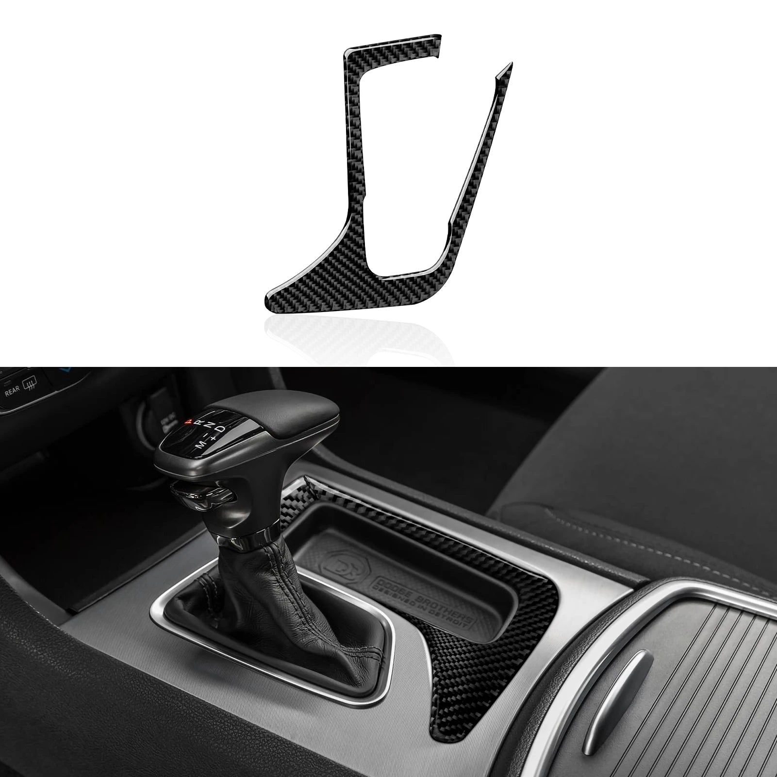 For Dodge Charger (2011-2023) Car Center Console Gear Shift Panel Soft Carbon Fiber Interior Sticker Trim Accessories Set Kit