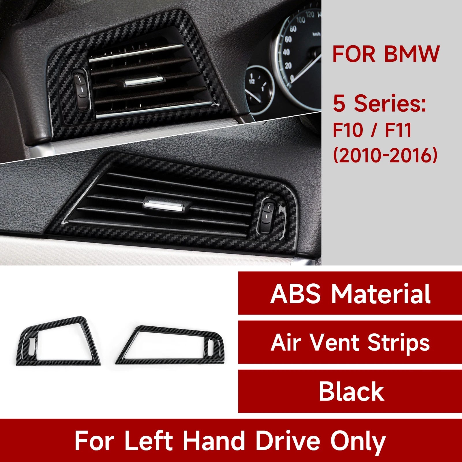 For BMW 5 series F10 F11 (2010-2016) Trim Accessories. Car Center Console Dashboard Gear Shift Panel. Carbon Fiber ABS Sticker.
