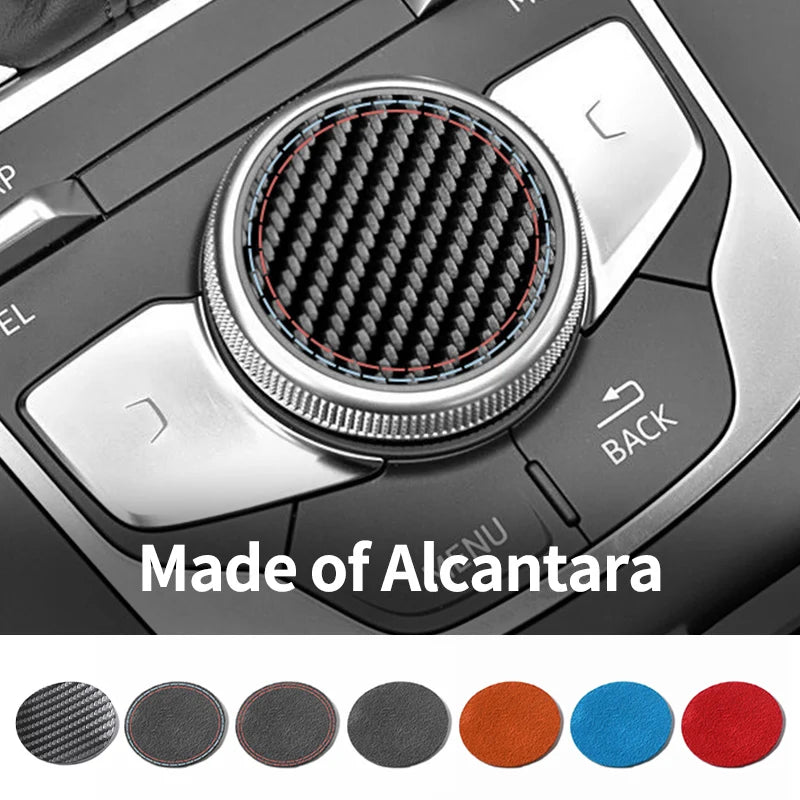 For Audi 8V A3 S3 (2014-2019) Sport Car Multimedia Button Knob Cover Trim Sticker Carbon Fiber Anti Scratch Interior Accessories