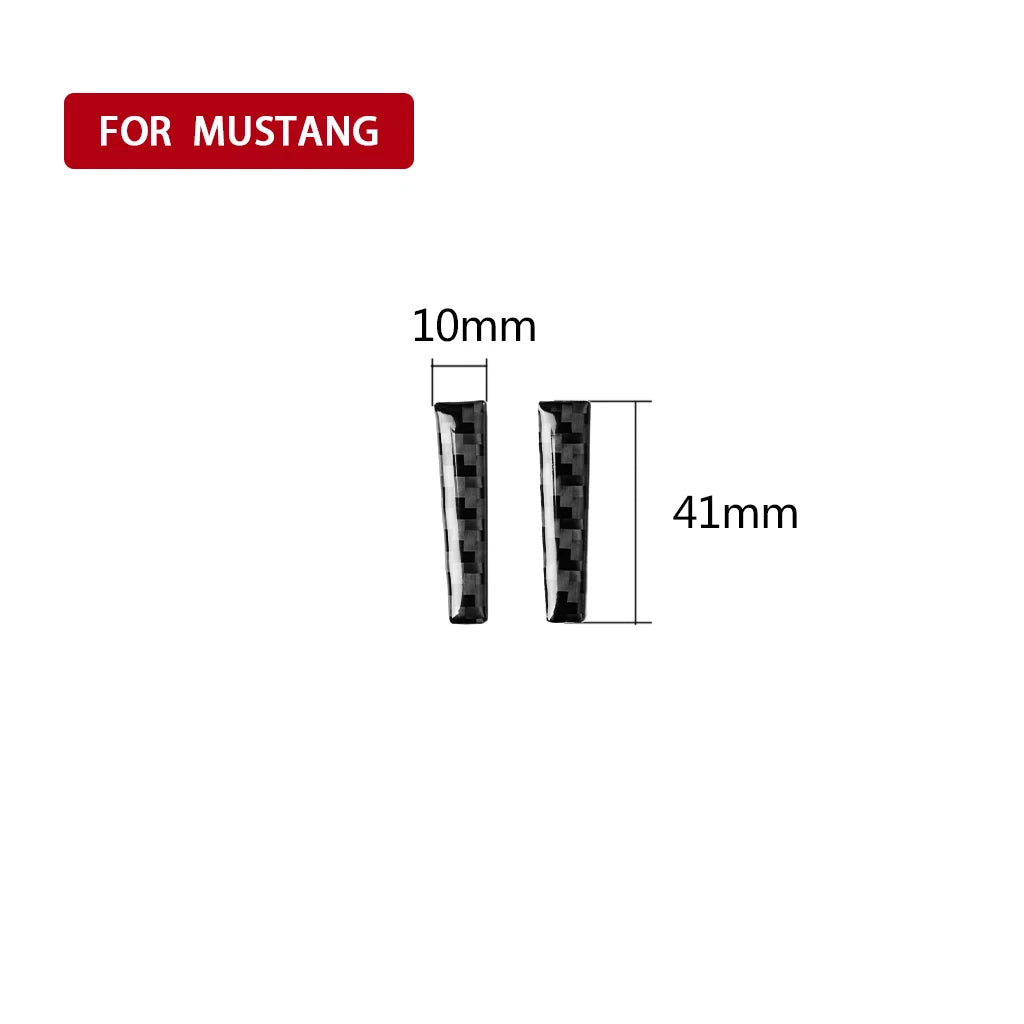 Real Soft Carbon Fiber Interior Car Gear Lever Both Sides Trim Cover Trim Sticker Decal Decor For Ford Mustang GT 2015-2021