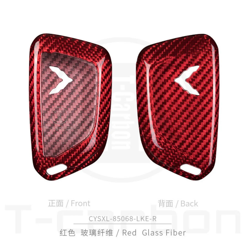 T-carbon Carbon Fiber Car Key Case Cover Fit For Chevrolet C8 Camaro Car Interior Accessories Key Fob Protect Car Key