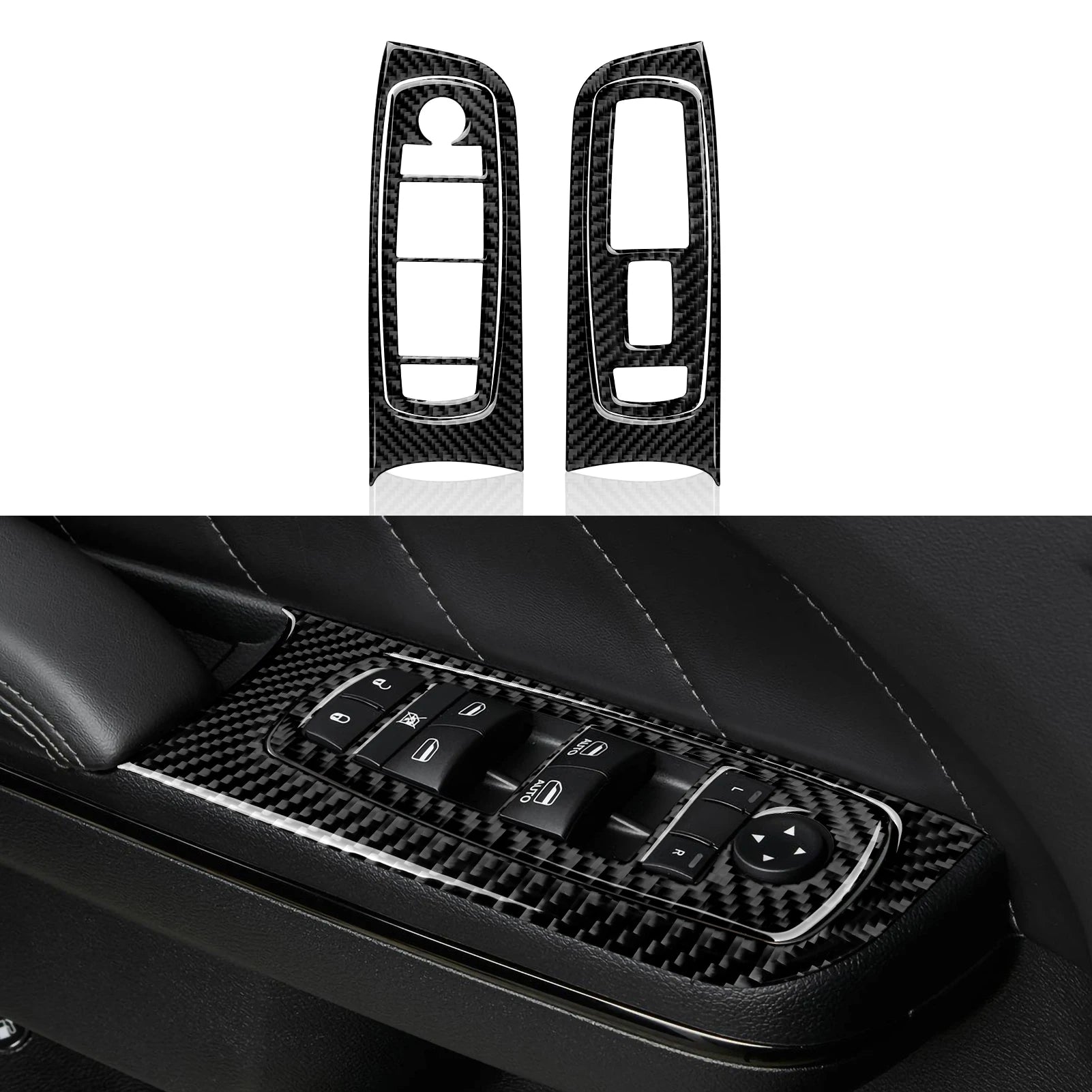For Dodge Charger (2011-2023) Car Center Console Gear Shift Panel Soft Carbon Fiber Interior Sticker Trim Accessories Set Kit