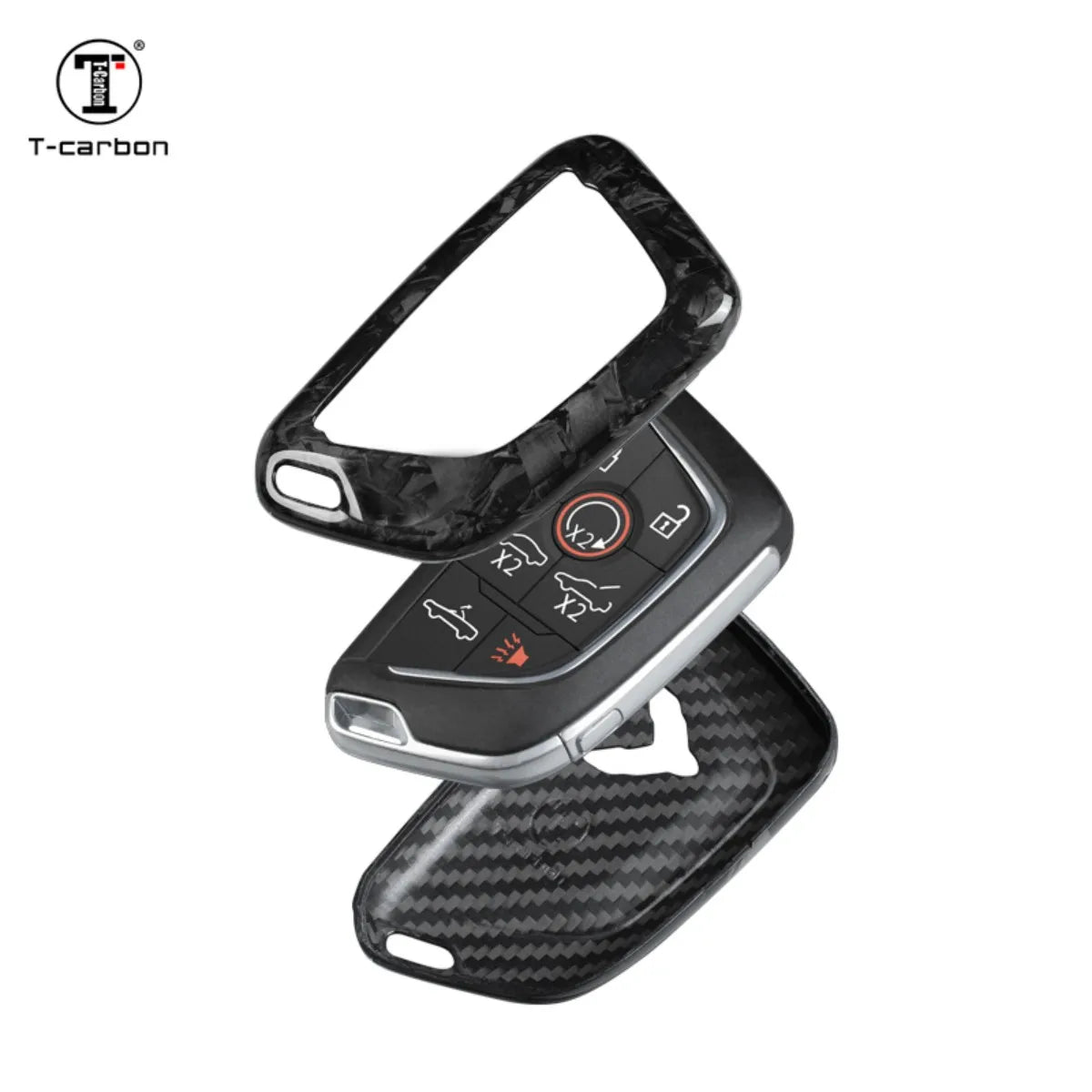 T-carbon Carbon Fiber Car Key Case Cover Fit For Chevrolet C8 Camaro Car Interior Accessories Key Fob Protect Car Key