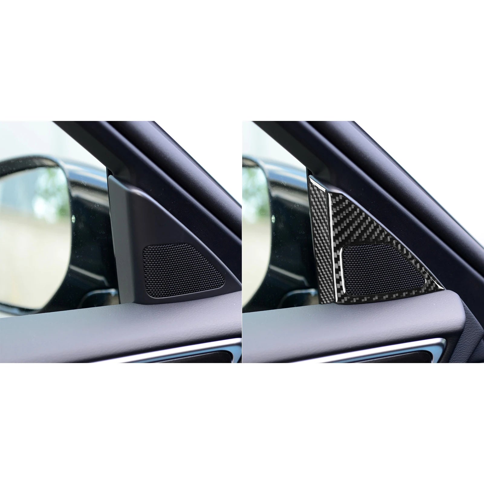 For Infiniti Q50 2014-2020 Car Accessories Carbon Fiber Door A-pillar Speaker Panel Decorative Cover Interior Decoration Sticker