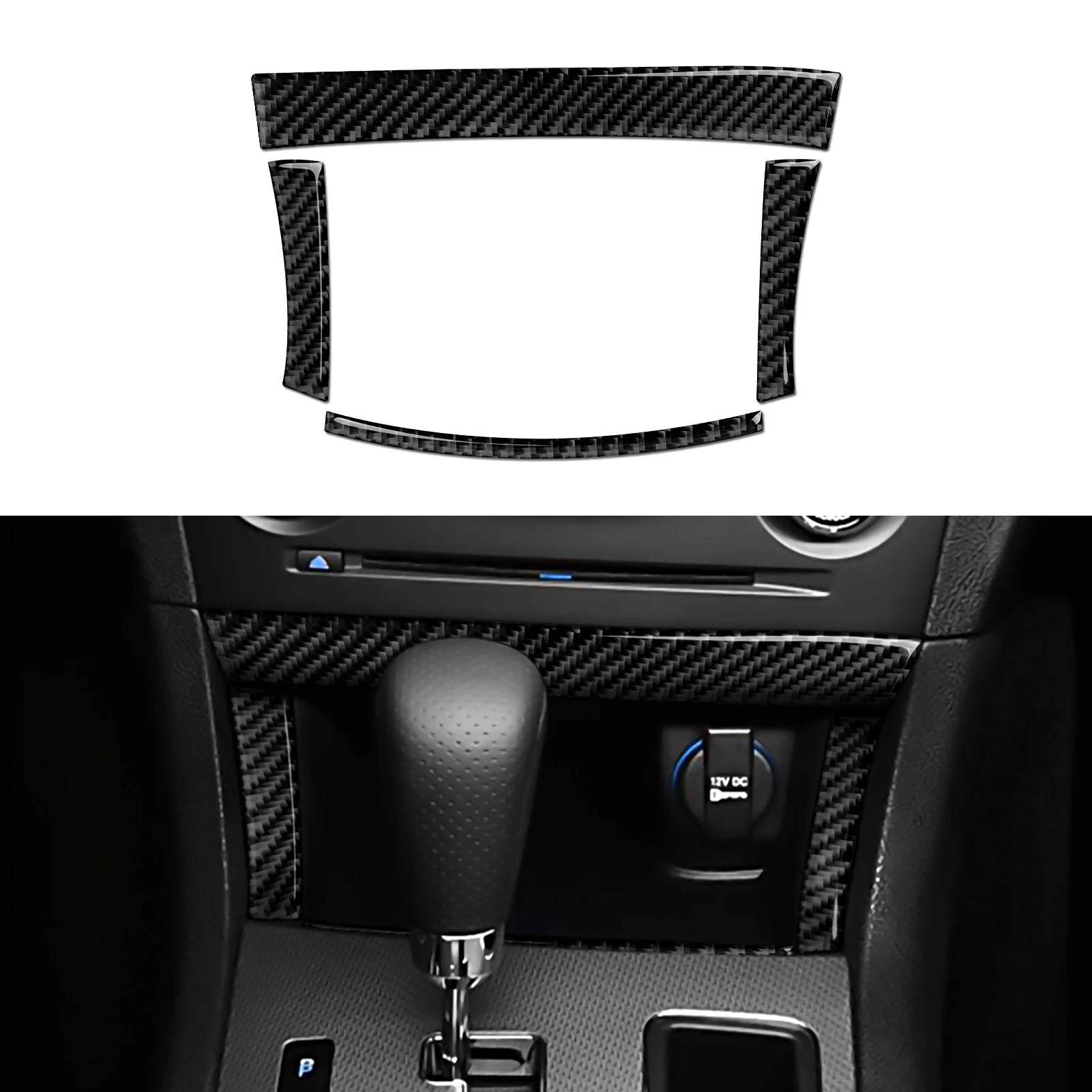 For Dodge Charger (2011-2023) Car Center Console Gear Shift Panel Soft Carbon Fiber Interior Sticker Trim Accessories Set Kit