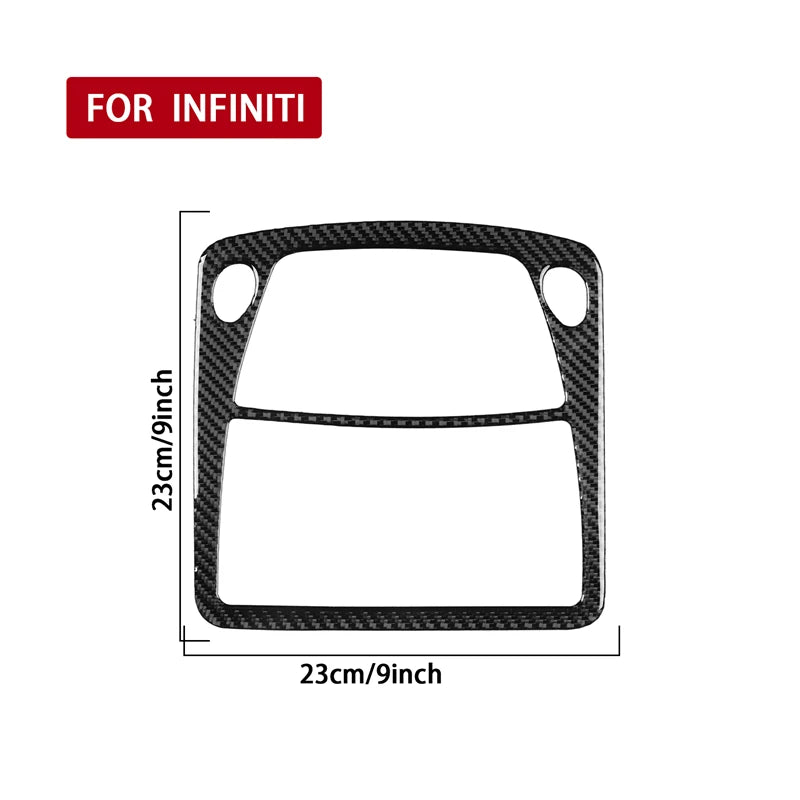 Inner Roof Reading Lifht Frame Car Accessories Interior Cover Trim Modification For INFINITI Q50 2014-2020 Carbon Fiber Sticke