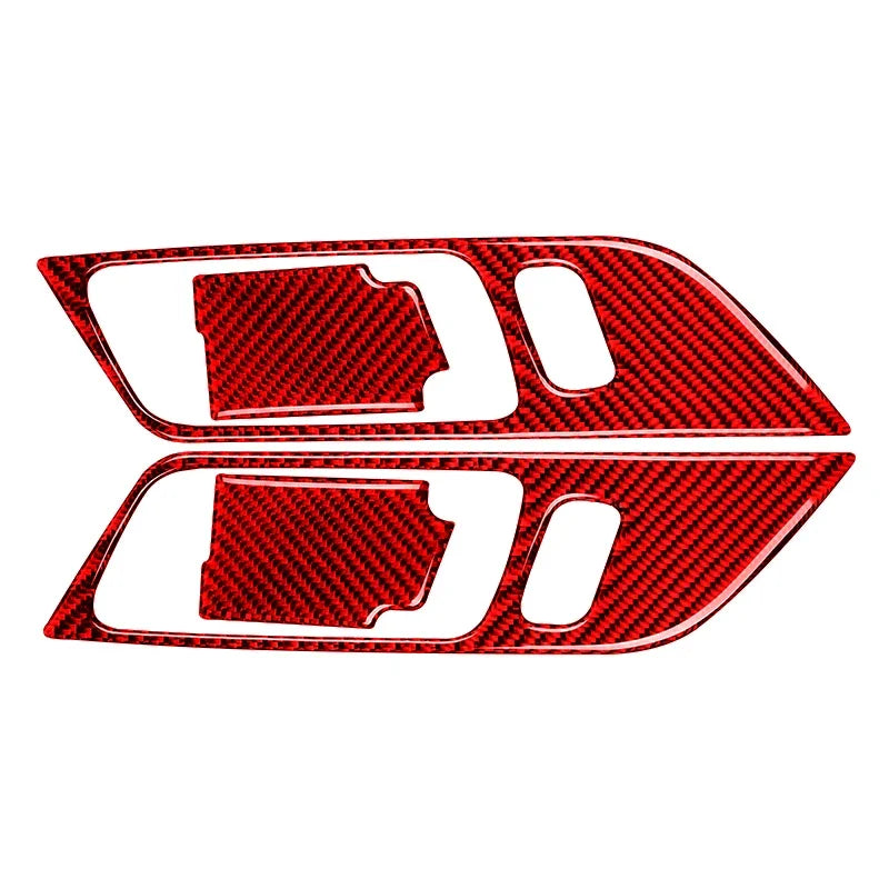 For Ford Mustang GT 2015 - 2021 Carbon Fiber Styling Interior Stickers Car Door Handle Frame Decoration Stickers Trim Cover
