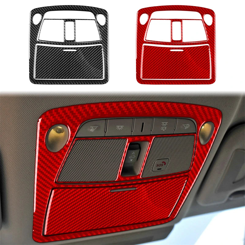 Inner Roof Reading Lifht Frame Car Accessories Interior Cover Trim Modification For INFINITI Q50 2014-2020 Carbon Fiber Sticke