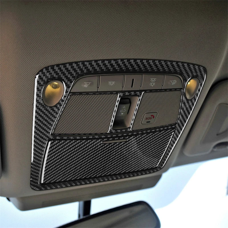 Inner Roof Reading Lifht Frame Car Accessories Interior Cover Trim Modification For INFINITI Q50 2014-2020 Carbon Fiber Sticke