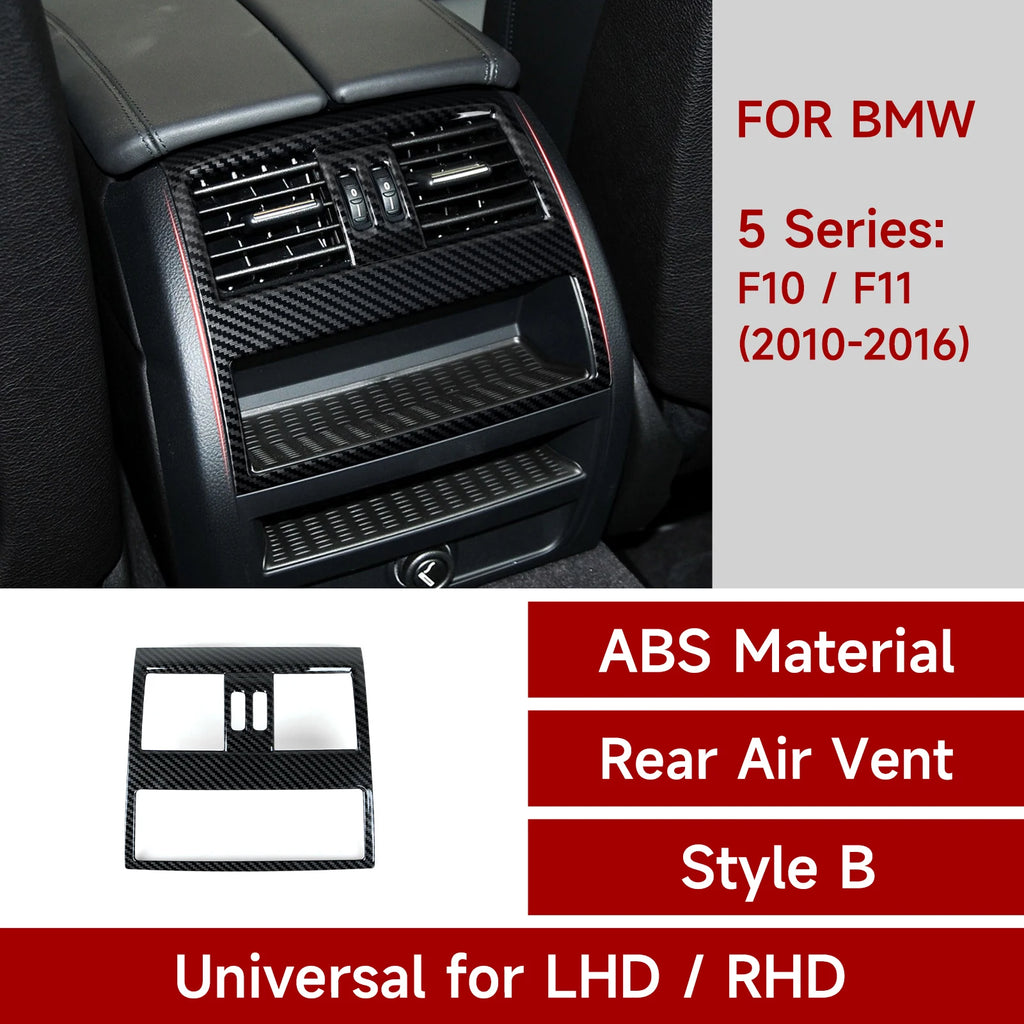 For BMW 5 series F10 F11 (2010-2016) Trim Accessories. Car Center Console Dashboard Gear Shift Panel. Carbon Fiber ABS Sticker.