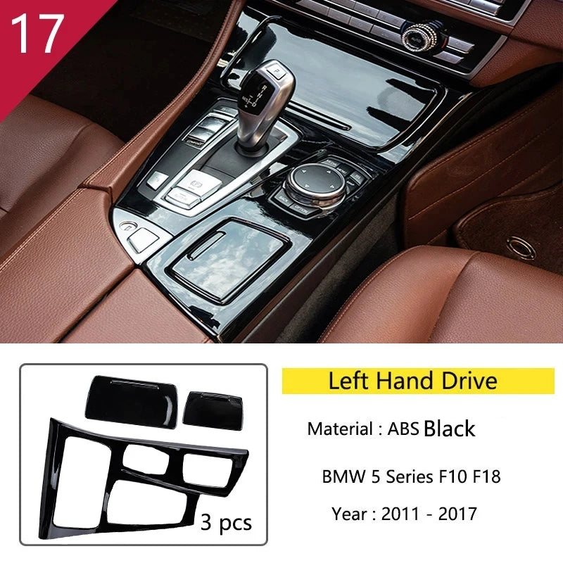 Automotive part For BMW 5 Series F10 carbon fiber Accessories car styling interior center console shift panel decorative strip