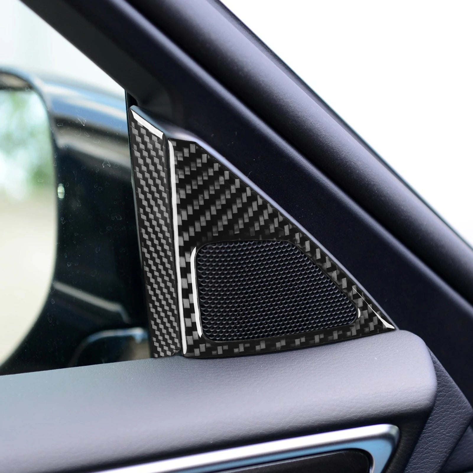 For Infiniti Q50 2014-2020 Car Accessories Carbon Fiber Door A-pillar Speaker Panel Decorative Cover Interior Decoration Sticker