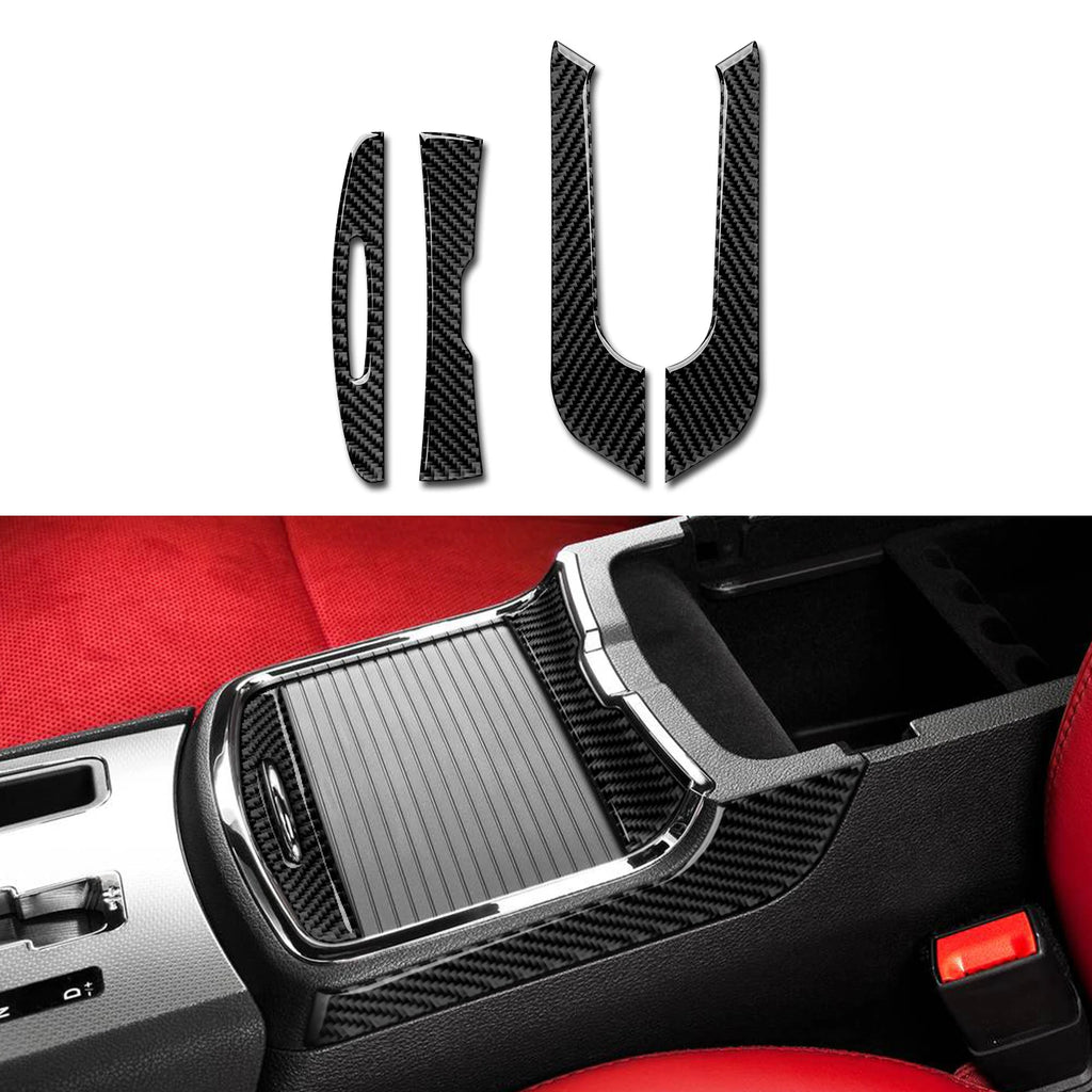 For Dodge Charger (2011-2023) Car Center Console Gear Shift Panel Soft Carbon Fiber Interior Sticker Trim Accessories Set Kit