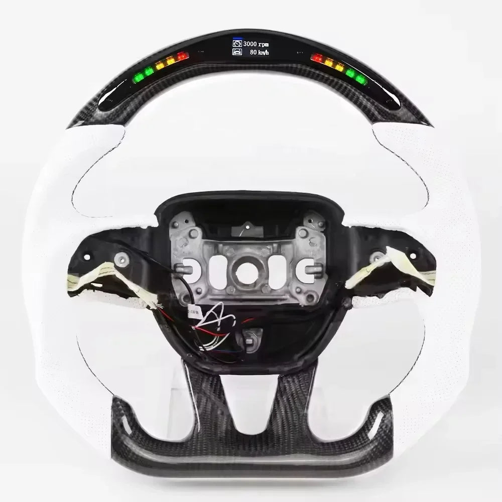 Fancy Customized LED Smart Steering Wheel Fit for Dodge 2015+ Charger Challenger Hellcat Durango SRT Real Carbon Fiber