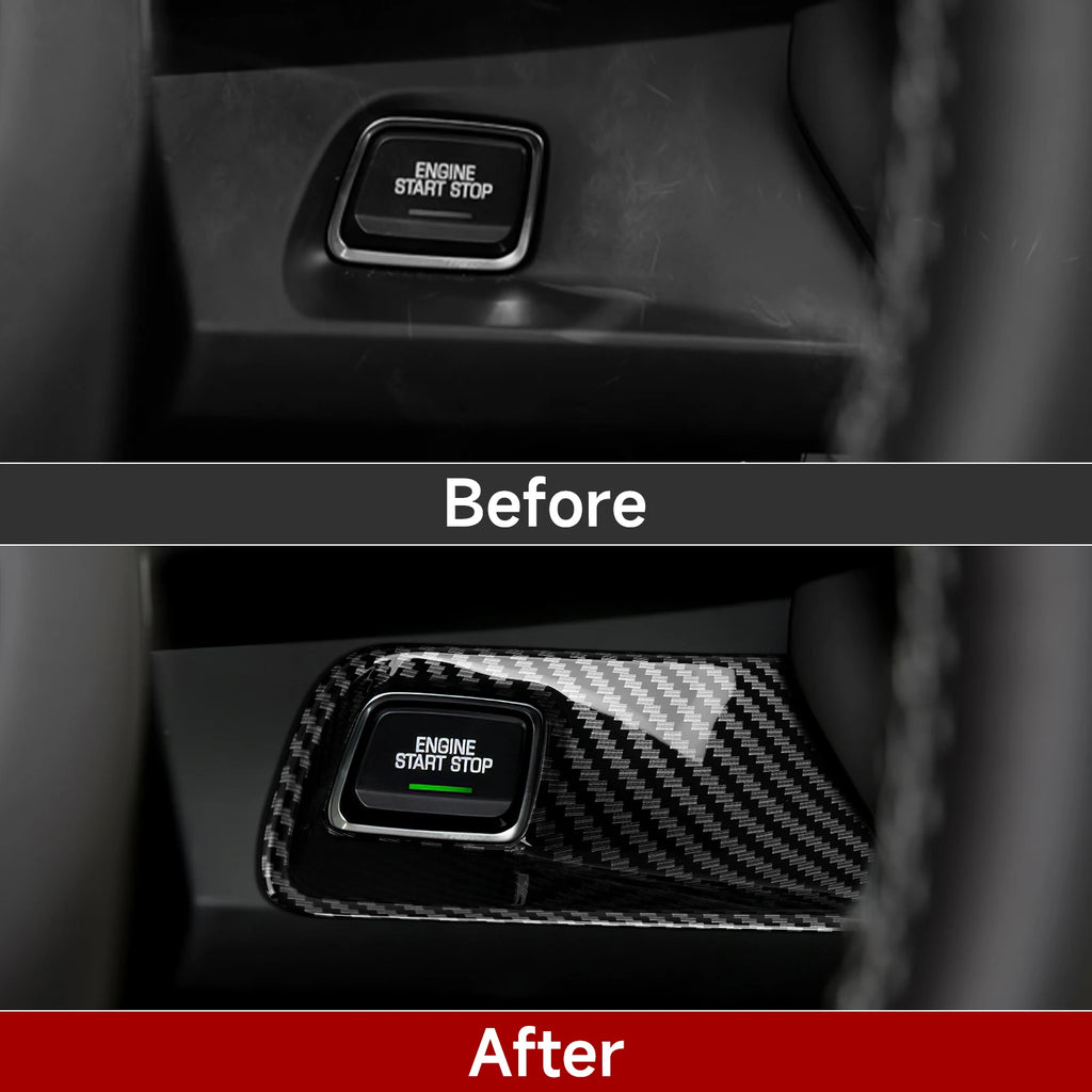 For Chevrolet Camaro ZL1 2016-2026 Engine Start Stop Button Panel Carbon Fiber Interior Sticker Car ABS Trim Cover Accessories