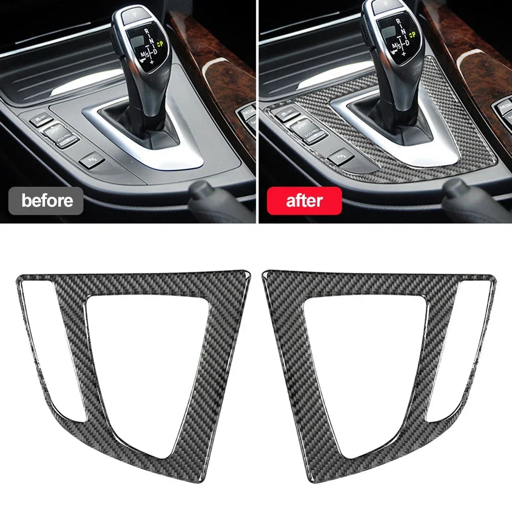 Carbon Fiber Interior Gear Shift Panel Cover Decal ABS Trim For BMW 3 4 Series F32 F30 F31 F33 F36 3GT F34 2014 2015 2016 2017