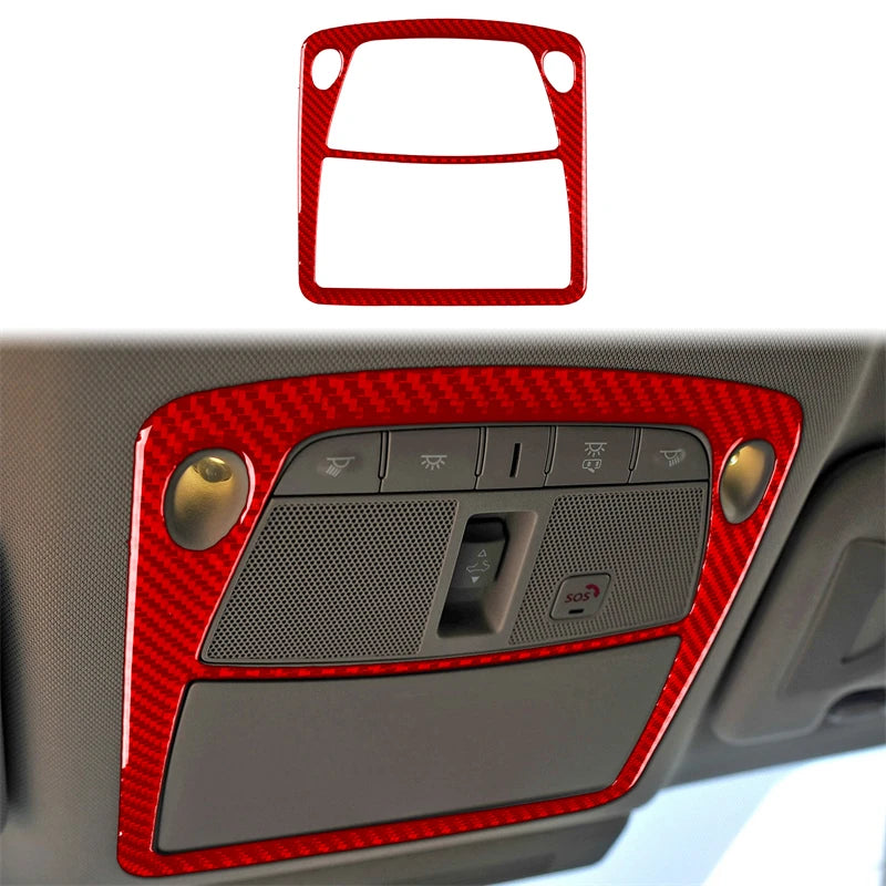Inner Roof Reading Lifht Frame Car Accessories Interior Cover Trim Modification For INFINITI Q50 2014-2020 Carbon Fiber Sticke