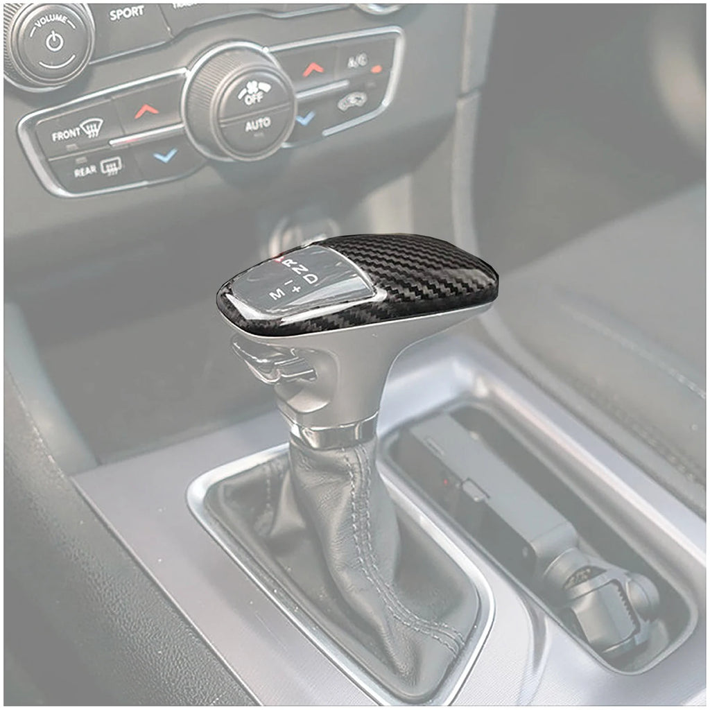 Car Gear Knob Cover Trim Sticker Carbon Fiber Print Shift Hand Ball Decoration for Dodge Challenger Charger SRT 2015-2021