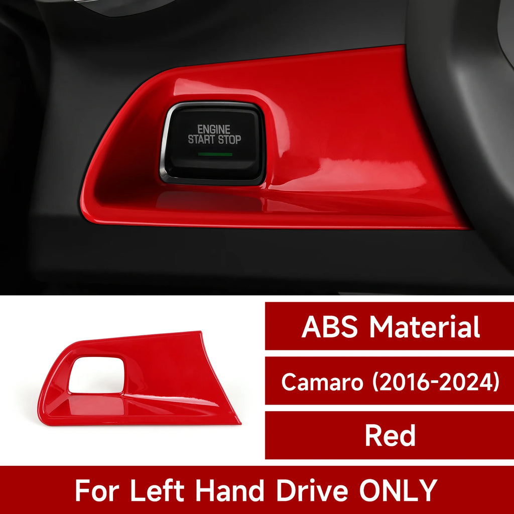 For Chevrolet Camaro ZL1 2016-2026 Engine Start Stop Button Panel Carbon Fiber Interior Sticker Car ABS Trim Cover Accessories