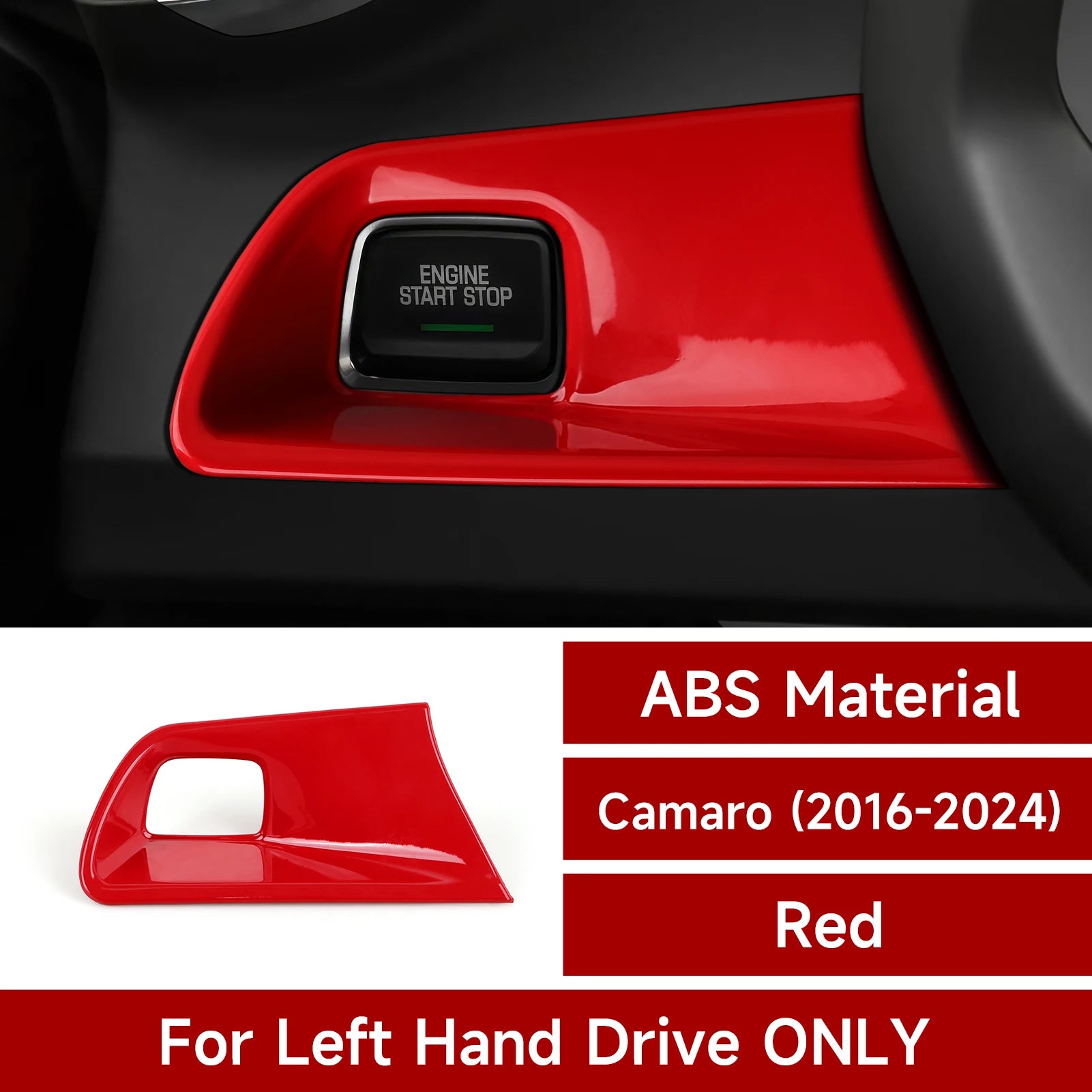 For Chevrolet Camaro ZL1 2016-2026 Engine Start Stop Button Panel Carbon Fiber Interior Sticker Car ABS Trim Cover Accessories