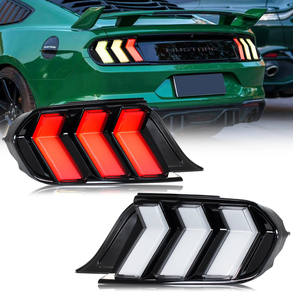 LED Euro Tail Lights Assembly for Ford Mustang S550 V6 V8 GT 2015-2023 Sequential Turn Signal Rear Lamps Assembly