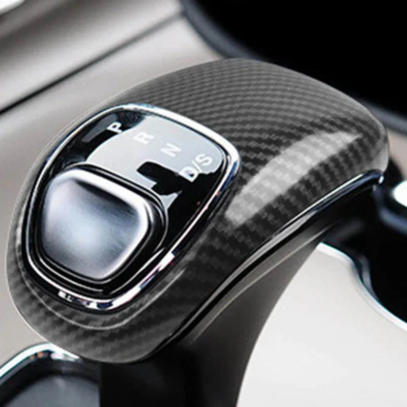Carbon Fiber Pattern Car Gear Shift Knob Protective Cover Car Gear Handle Head For Jeep Grand Cherokee 2014-16 Inner Accessories