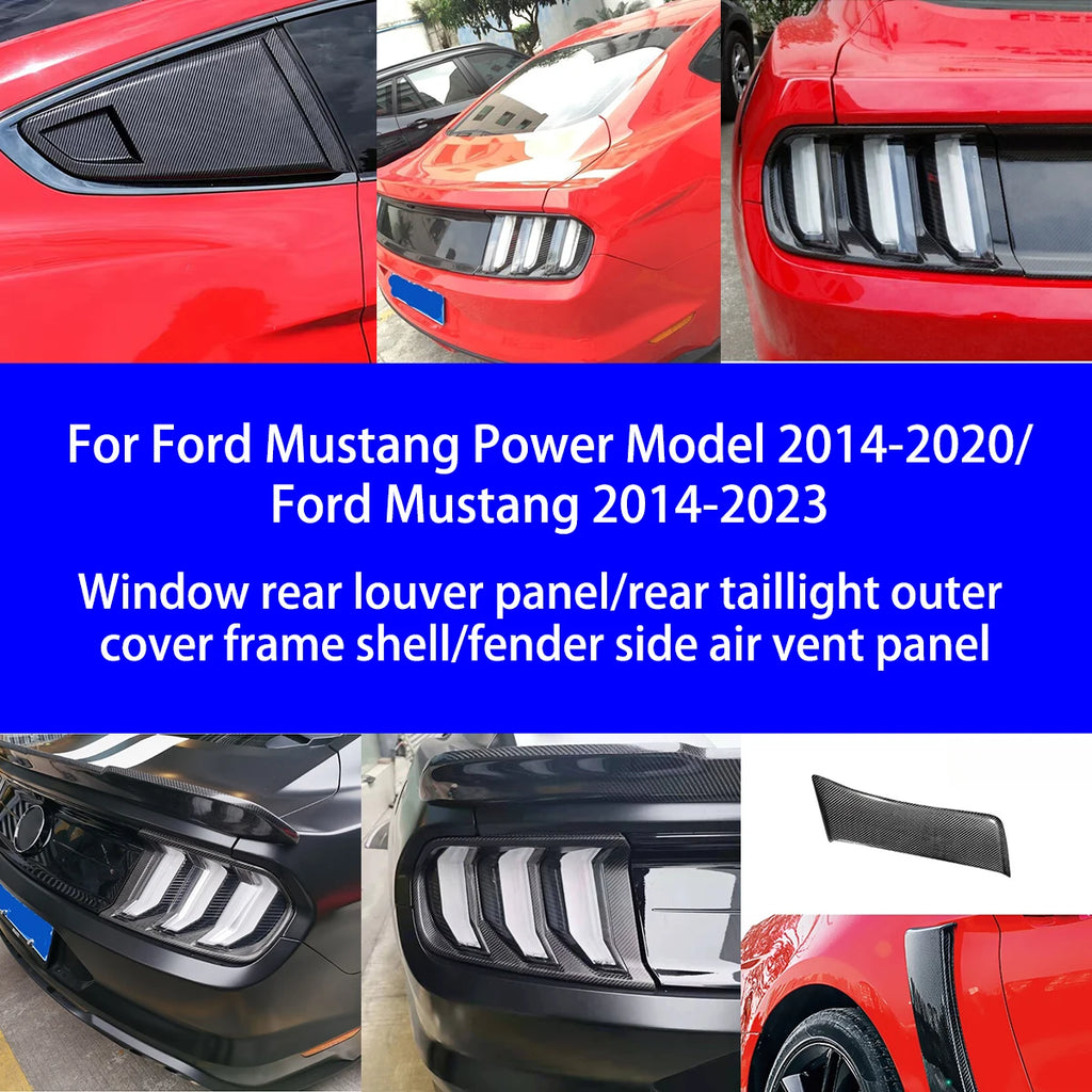 Suitable for Ford Mustang/power Model Dry Carbon Fiber Rear Louver Panel/rear Tail Light Cover/side Fender Air Outlet Decoration