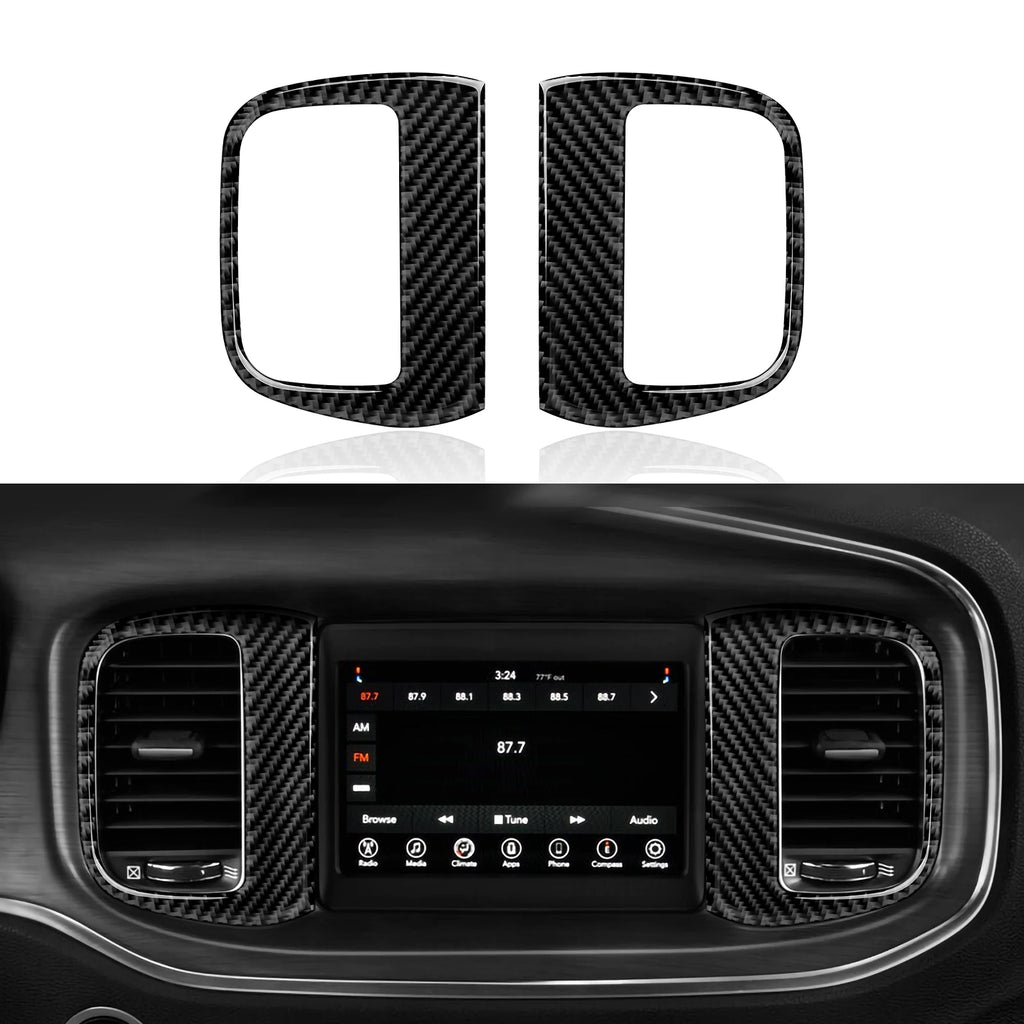 For Dodge Charger (2011-2023) Car Center Console Gear Shift Panel Soft Carbon Fiber Interior Sticker Trim Accessories Set Kit