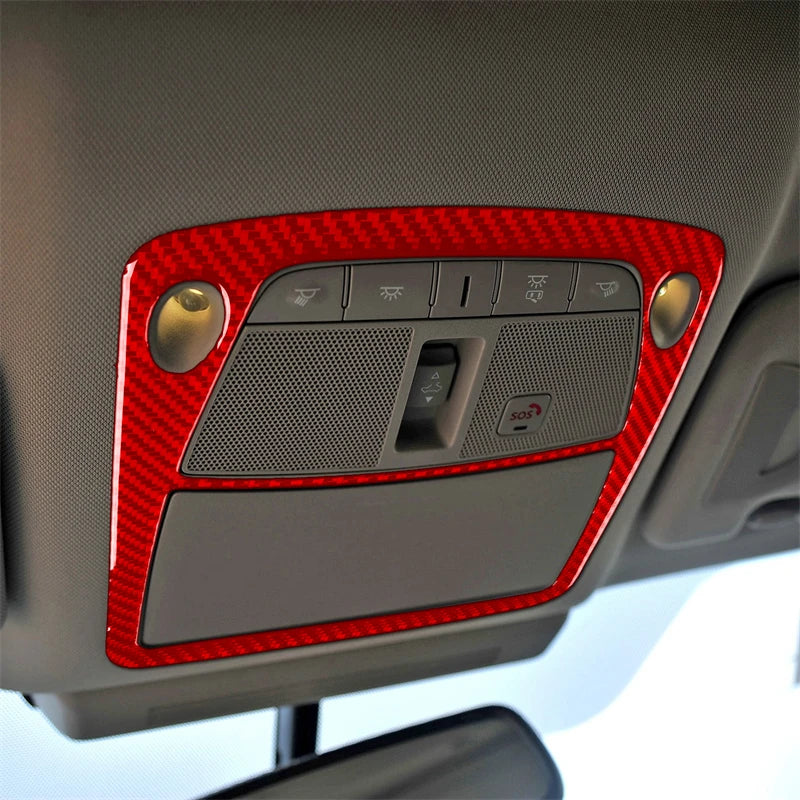 Inner Roof Reading Lifht Frame Car Accessories Interior Cover Trim Modification For INFINITI Q50 2014-2020 Carbon Fiber Sticke