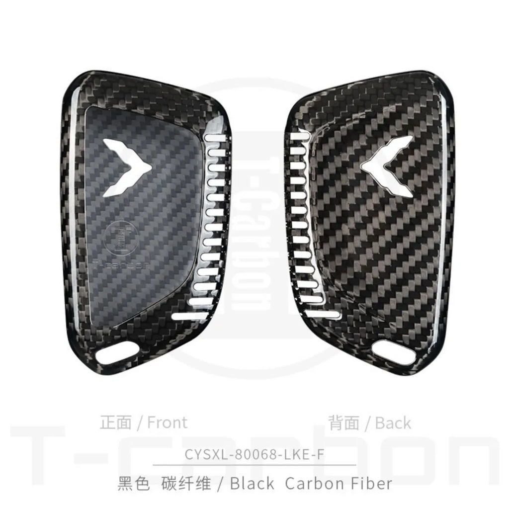 T-carbon Carbon Fiber Car Key Case Cover Fit For Chevrolet C8 Camaro Car Interior Accessories Key Fob Protect Car Key