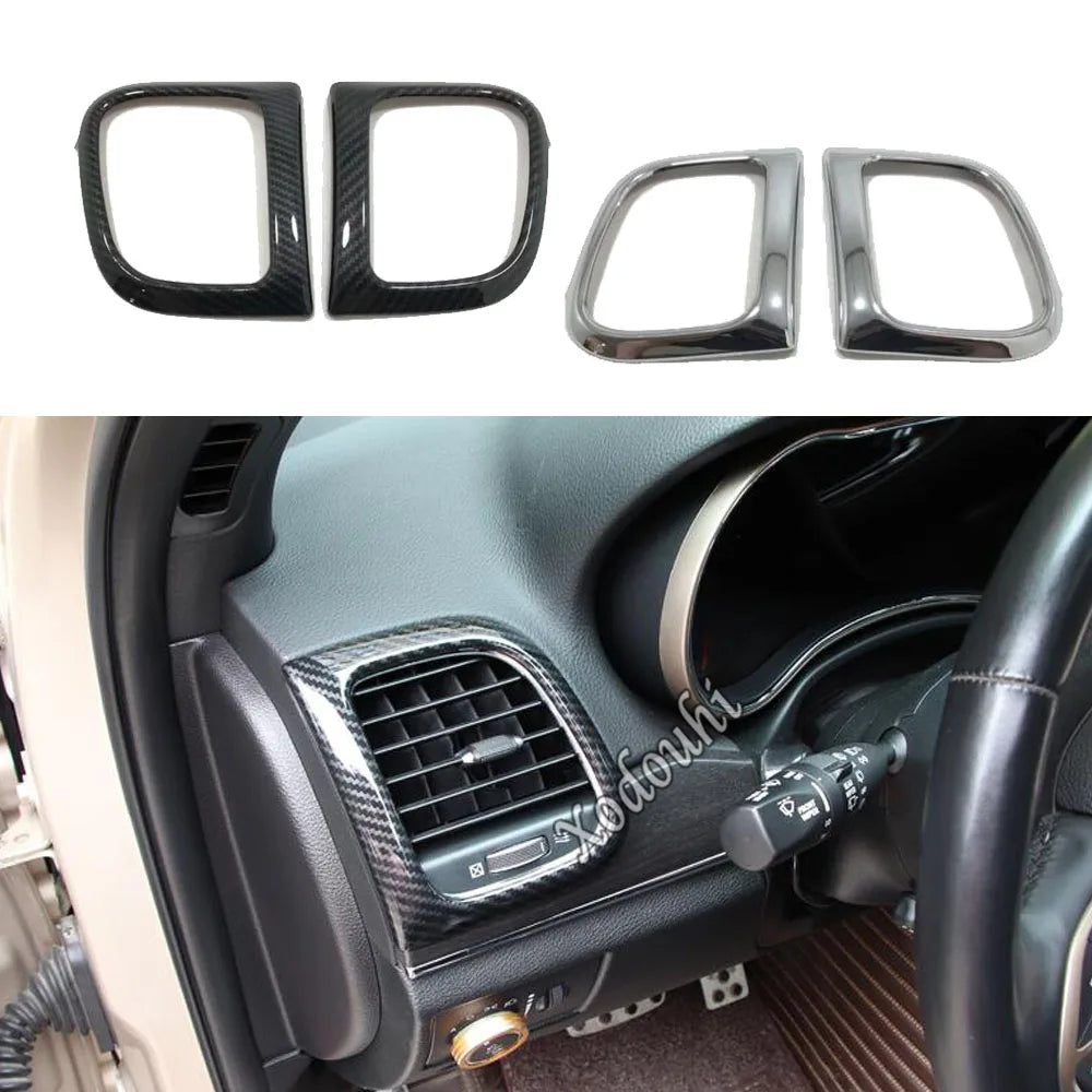 For Jeep Grand Cherokee 2014 2015 2016 2017 2018 2019 Car Sticker Front Left Right Air Conditioning Outlet Vent Trim Parts 2pcs